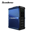 Scodeno IP50 промышленная сеть промышленного сетевого переключателя 4 SFP 8 Port Gigabit Ethernet Switch Outdoor LAN Switch